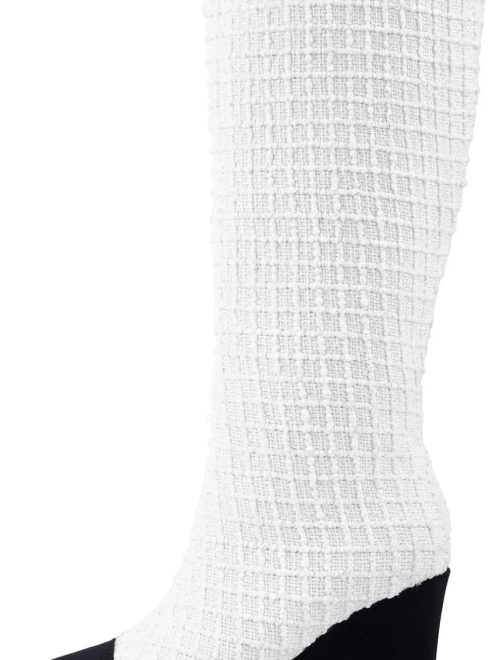 Knit Two-Tone Wedge Boot in White and Black size 7.5